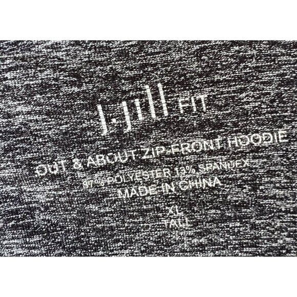 J Jill FIT Hoodie Womens XL Tall Blk/White Space Dye Out & About Full Zip Front - Picture 6 of 7